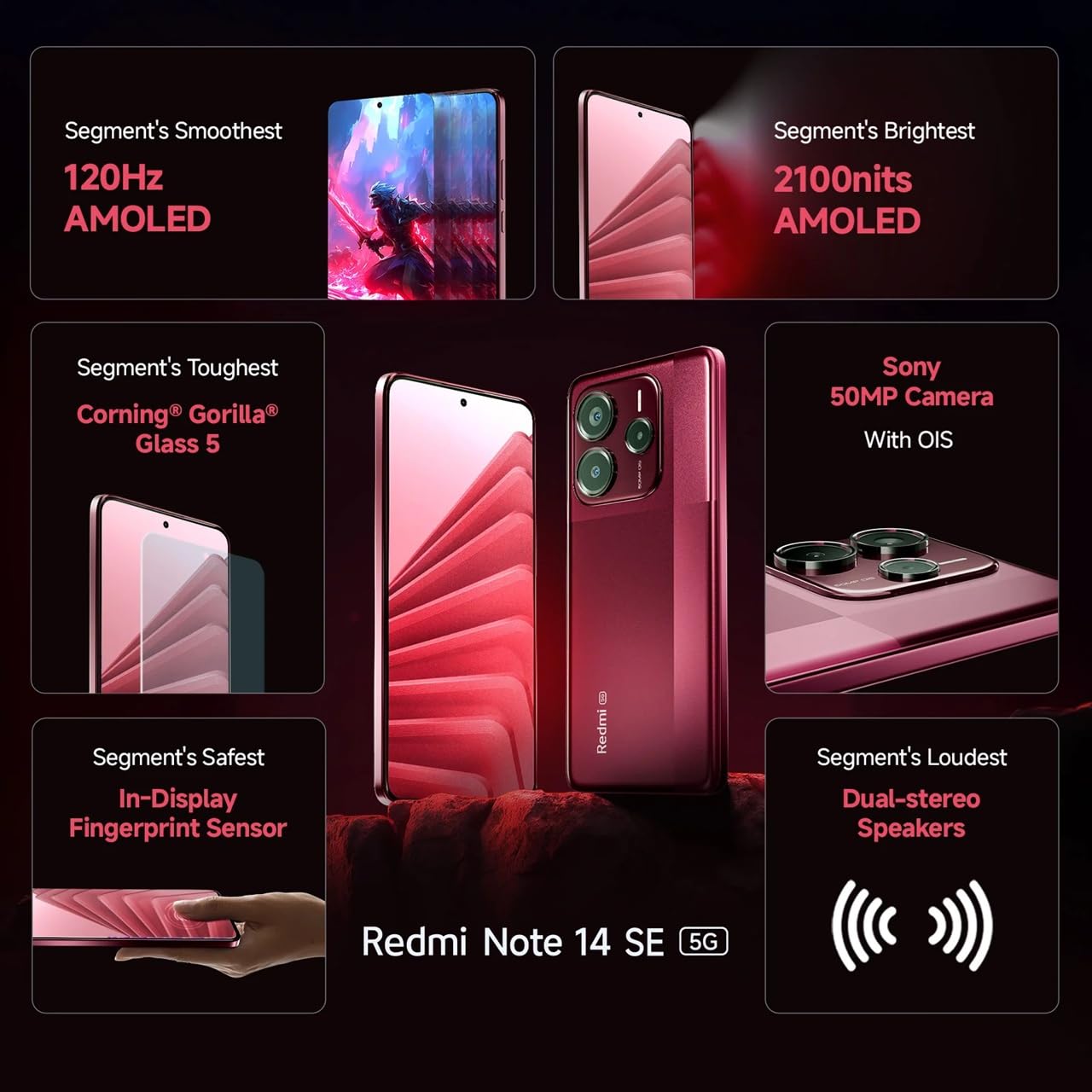 Redmi Note 14 SE 5G Crimson Art Colour